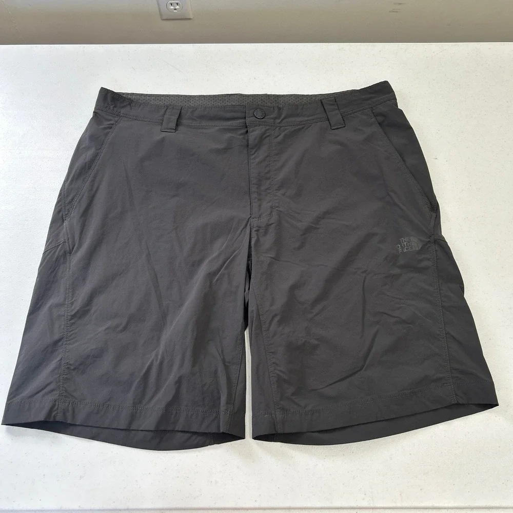 The North Face Mens Hiking Shorts Gray Nylon Stretch Size 38 Regular